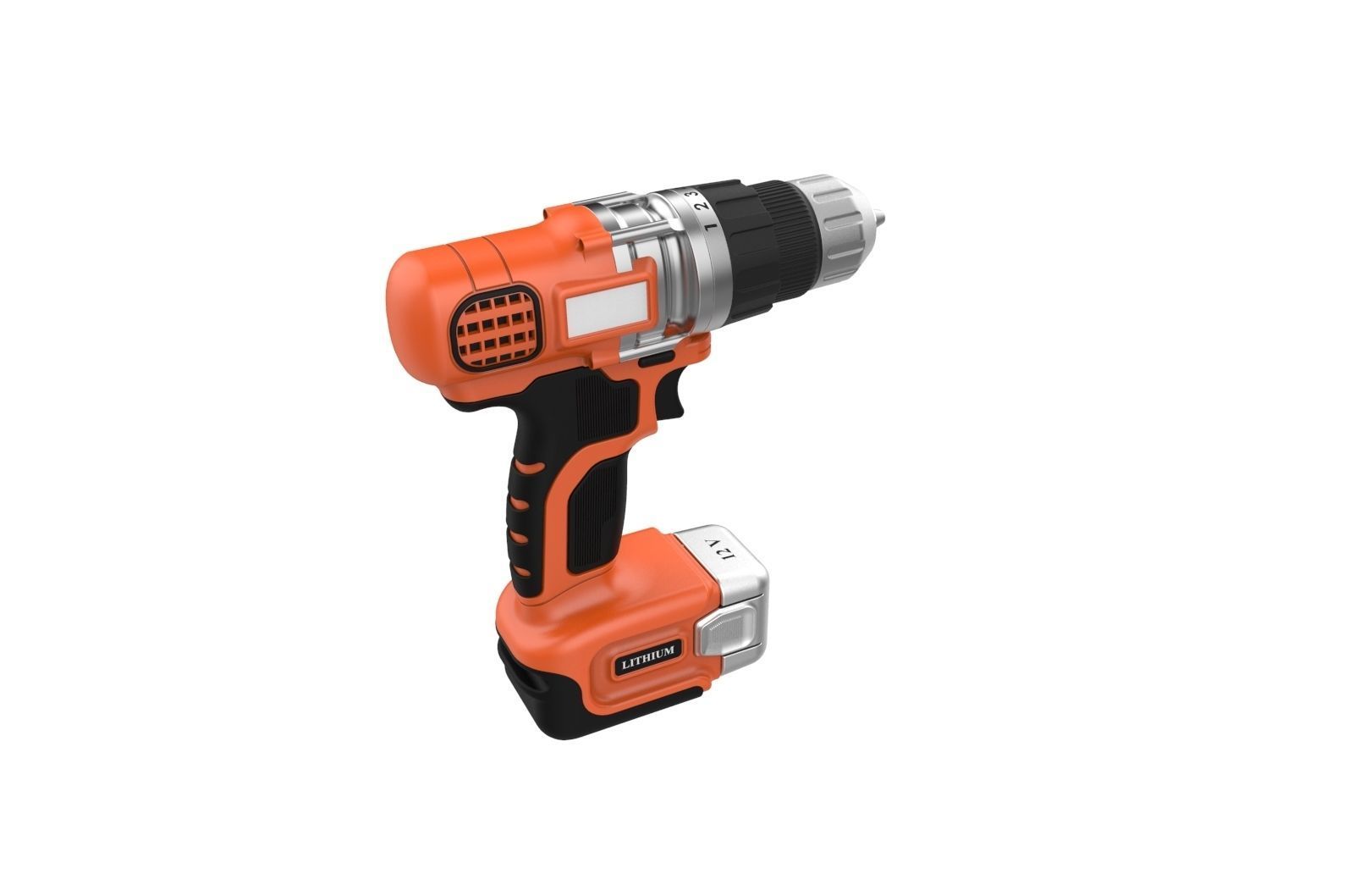 Black and Decker Cordless Drill 3D print model_35