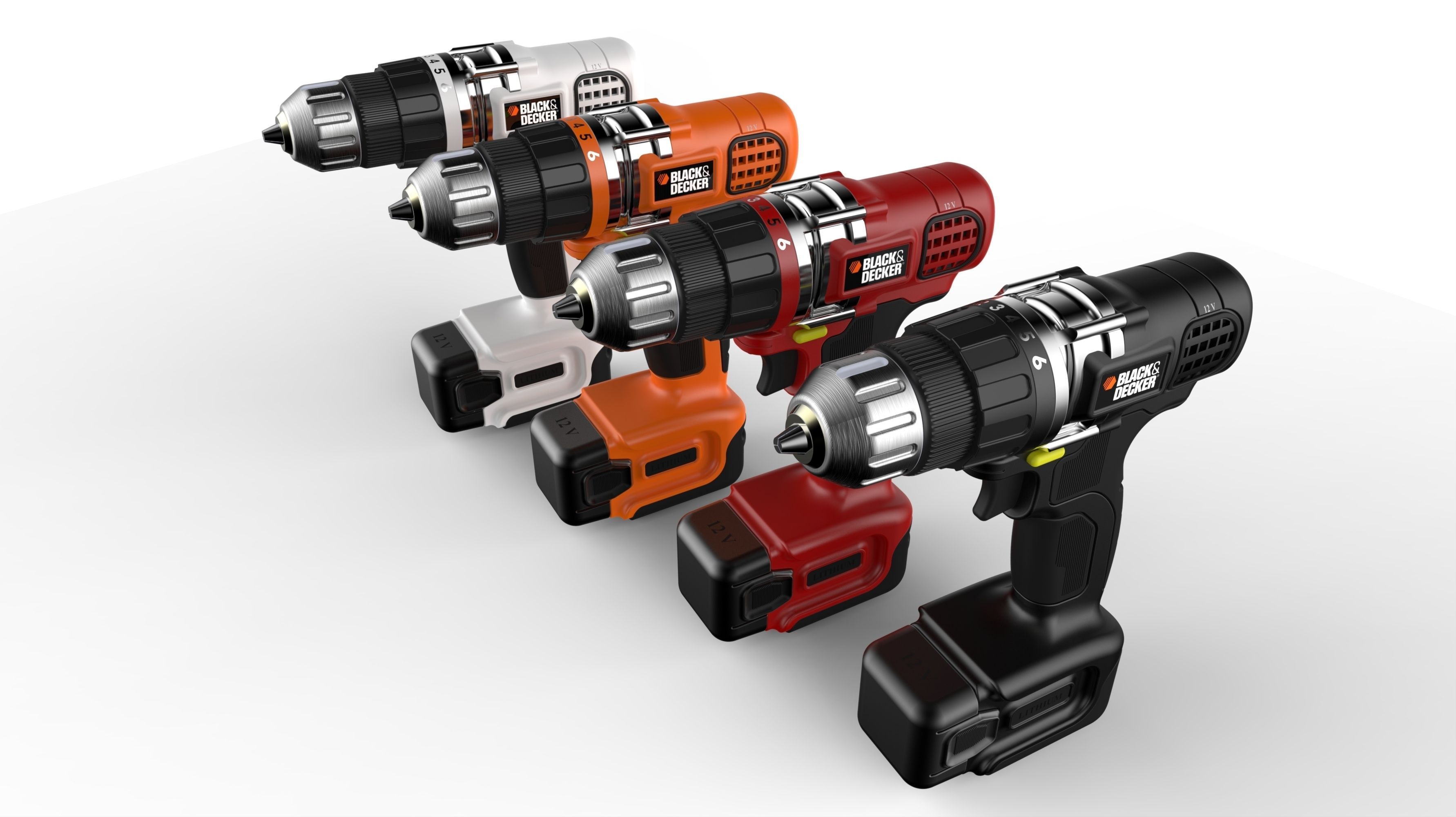 Black and Decker Cordless Drill 3D print model_36