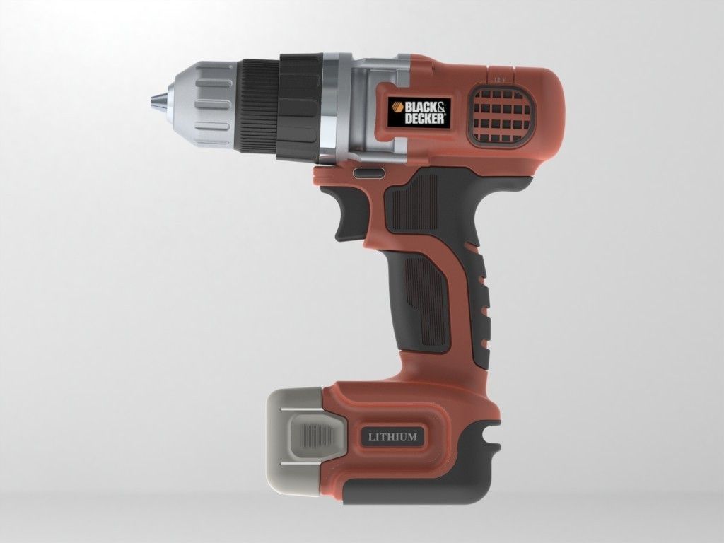 Black and Decker Cordless Drill 3D print model_27