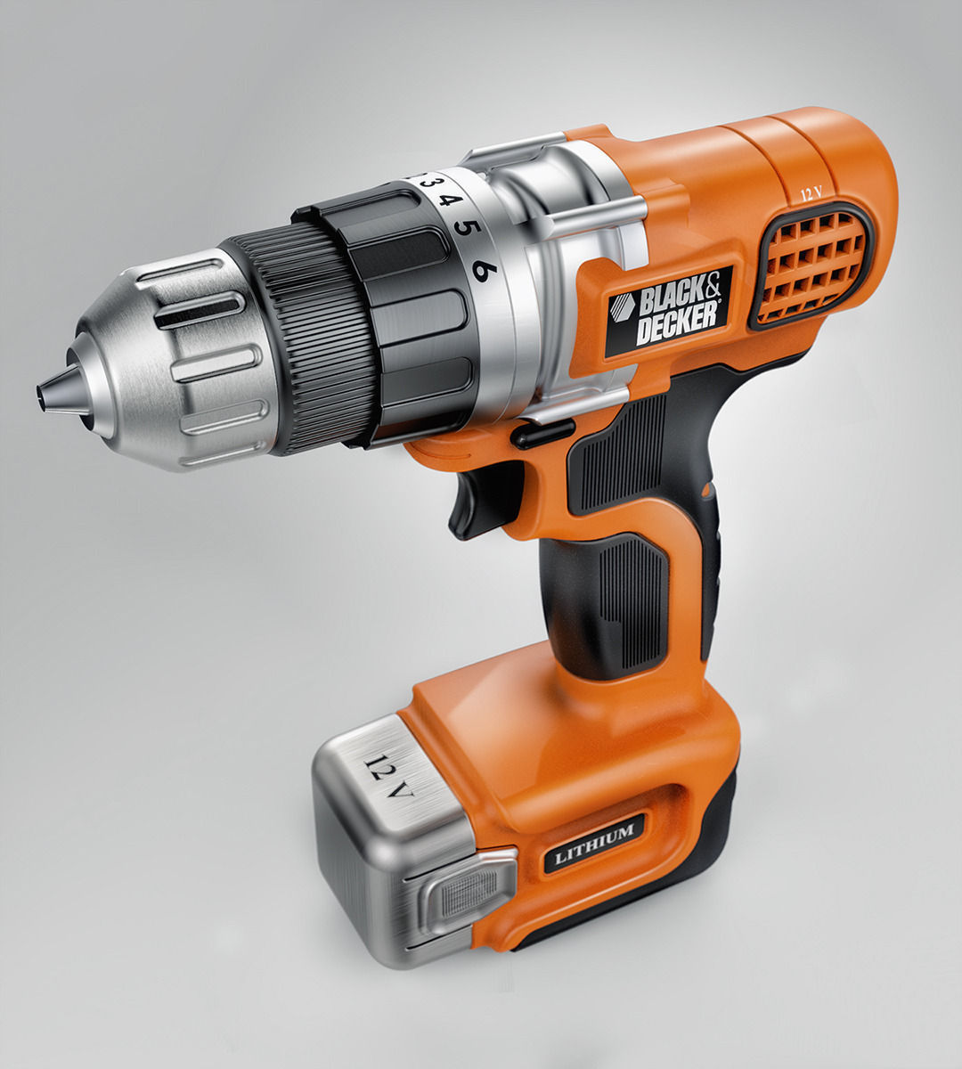 Black and Decker Cordless Drill 3D print model_32