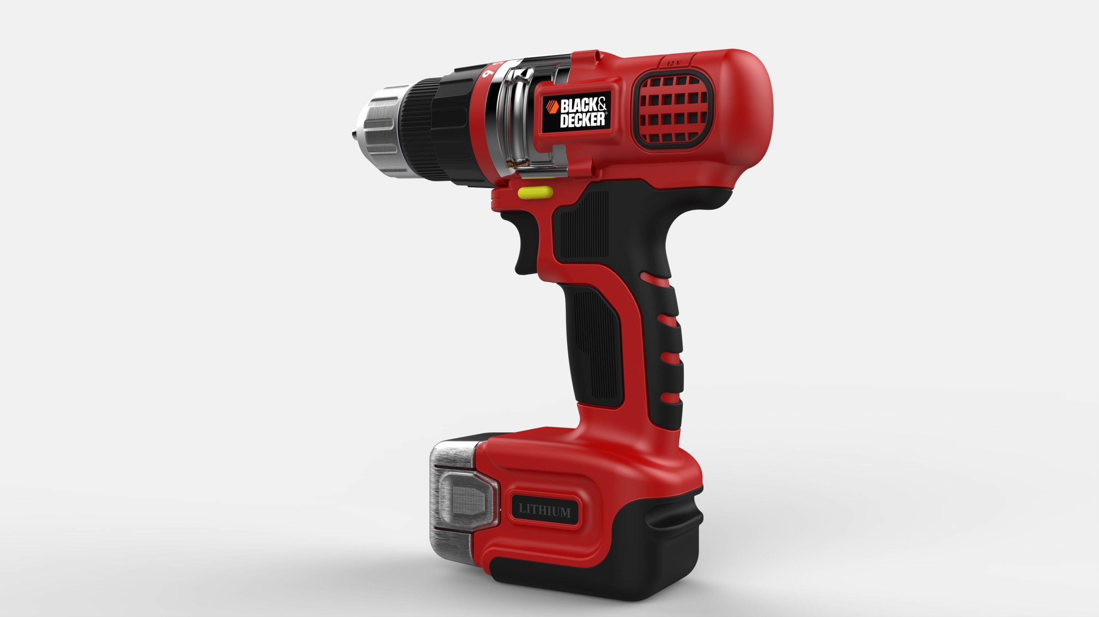 Black and Decker Cordless Drill 3D print model_37