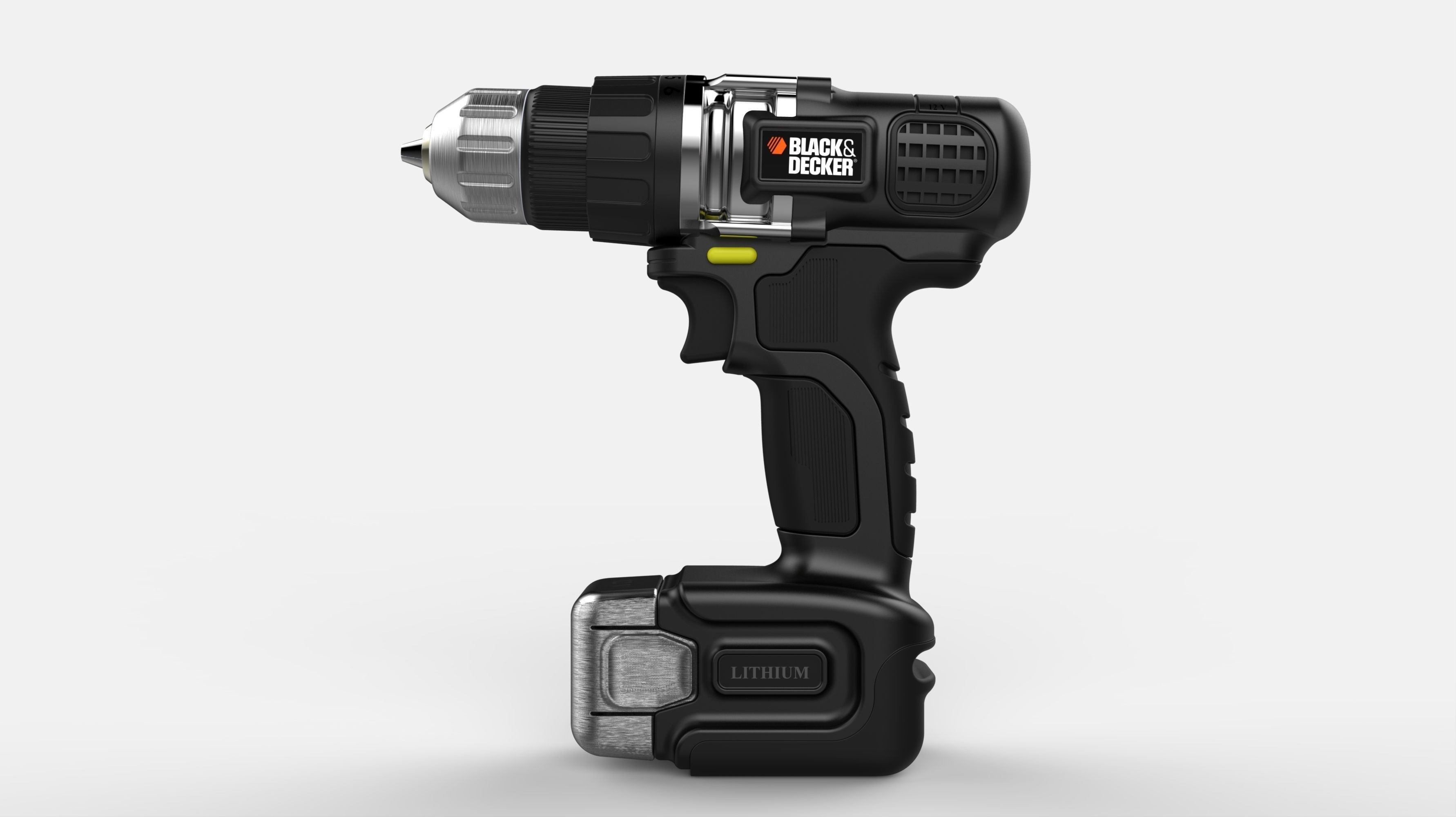 Black and Decker Cordless Drill 3D print model_39