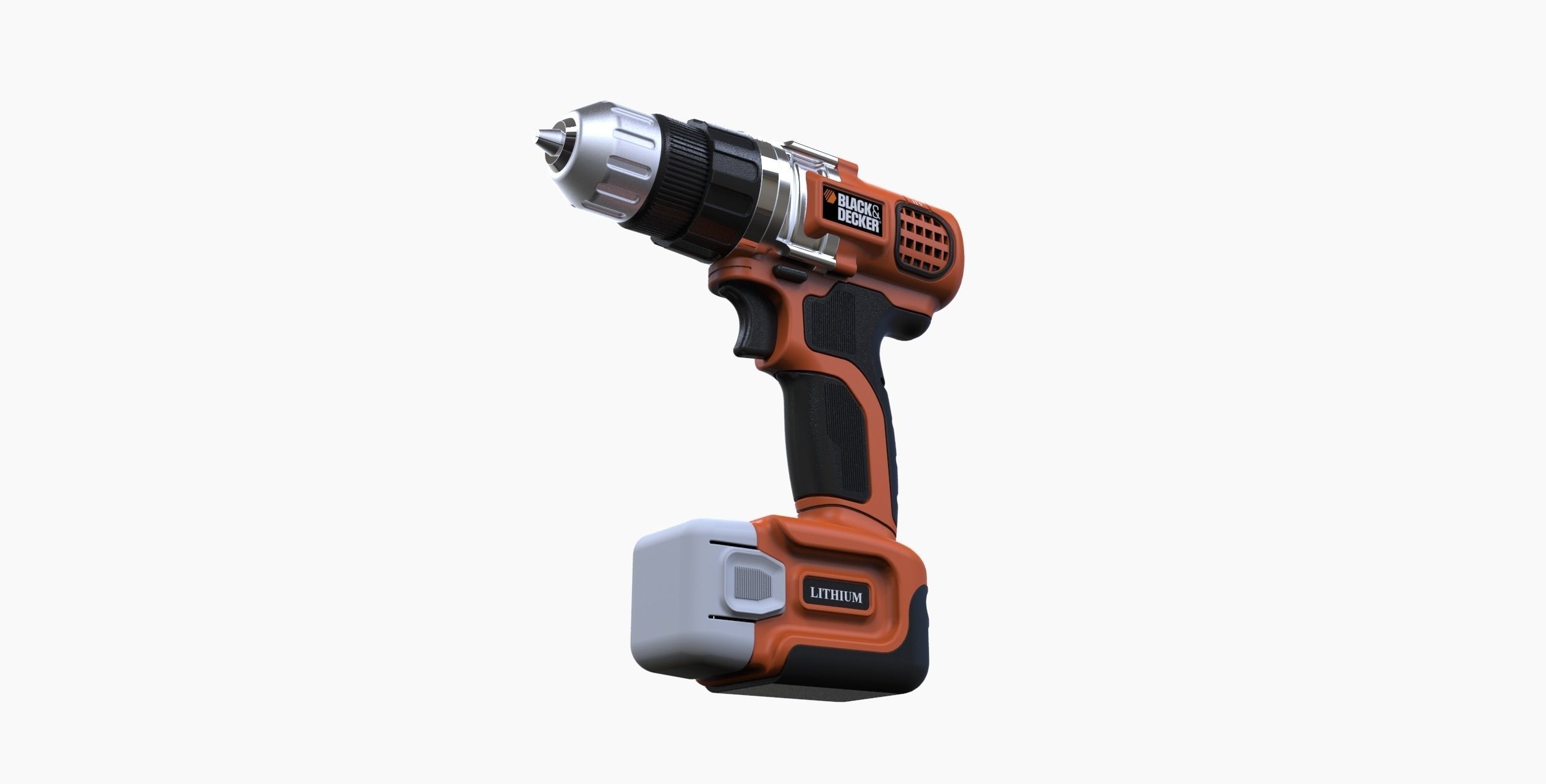 Black and Decker Cordless Drill 3D print model_34