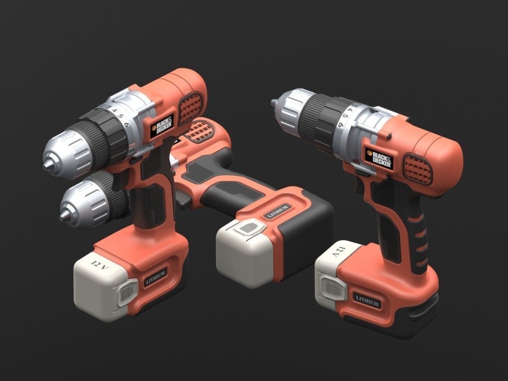 Black and Decker Cordless Drill 3D print model_28