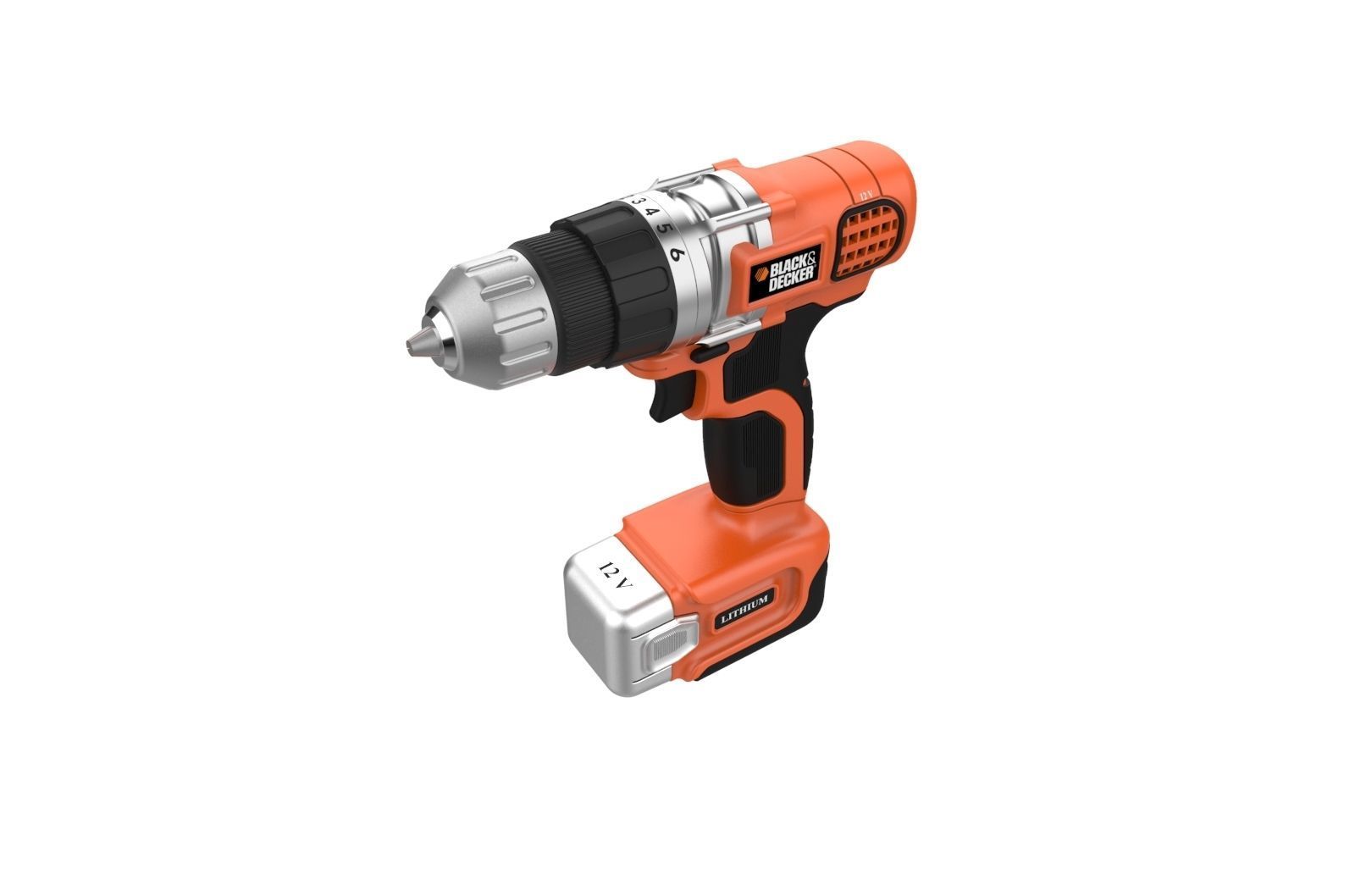 Black and Decker Cordless Drill 3D print model_1