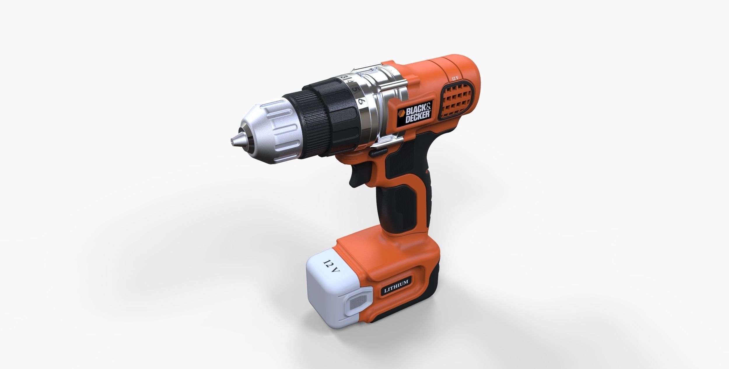 Black and Decker Cordless Drill 3D print model_33