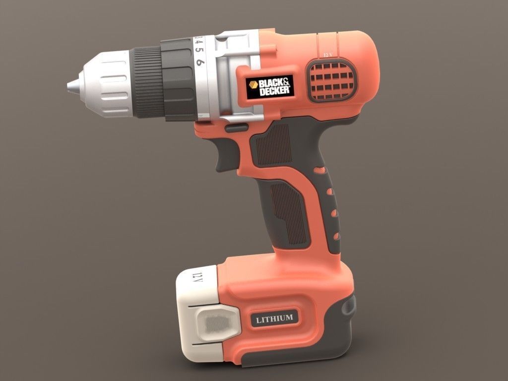 Black and Decker Cordless Drill 3D print model_29