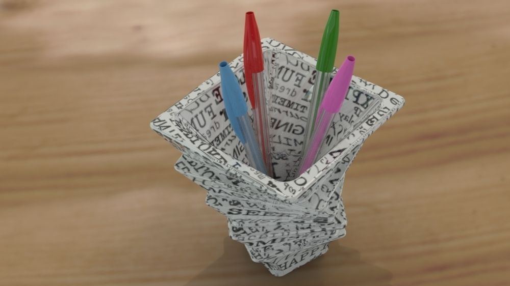 Penholder stacking vase Free 3D print model_1