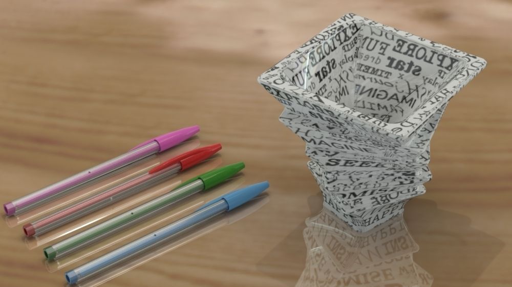 Penholder stacking vase Free 3D print model_2