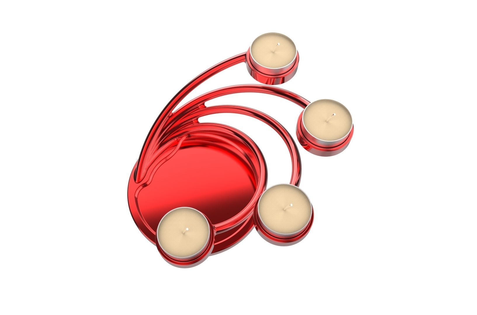 CandleHolder candle holder with four candles 3D print model_7