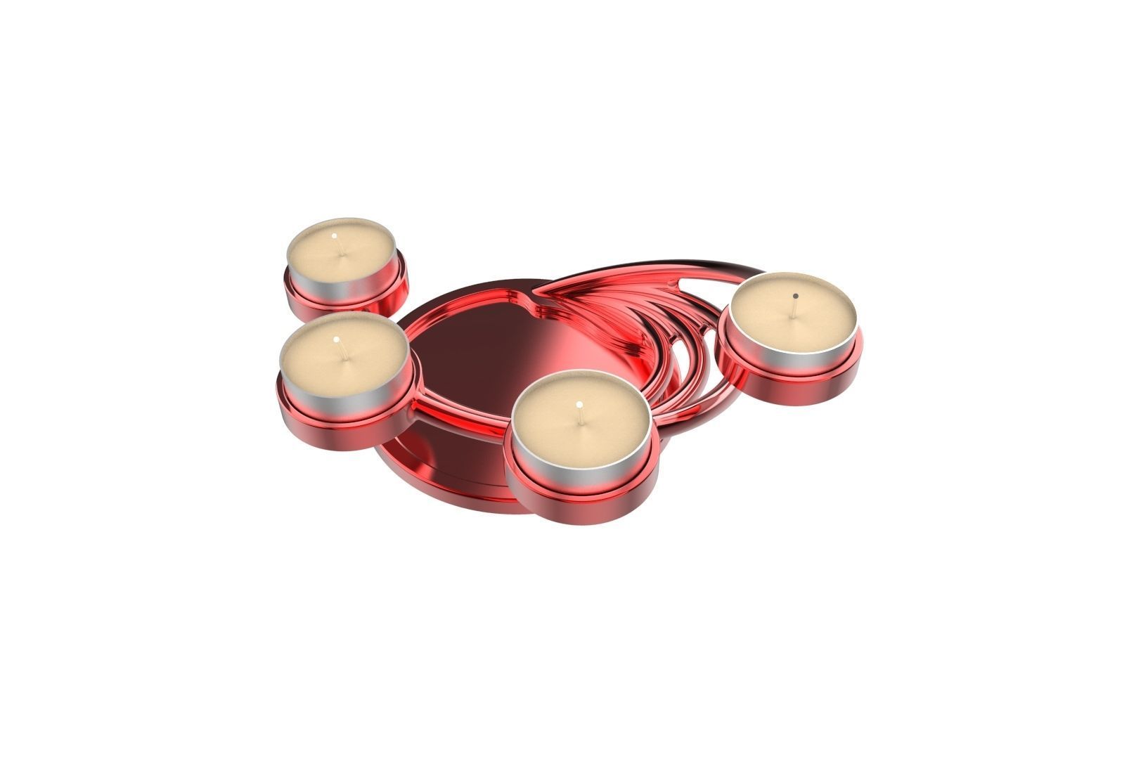 CandleHolder candle holder with four candles 3D print model_11