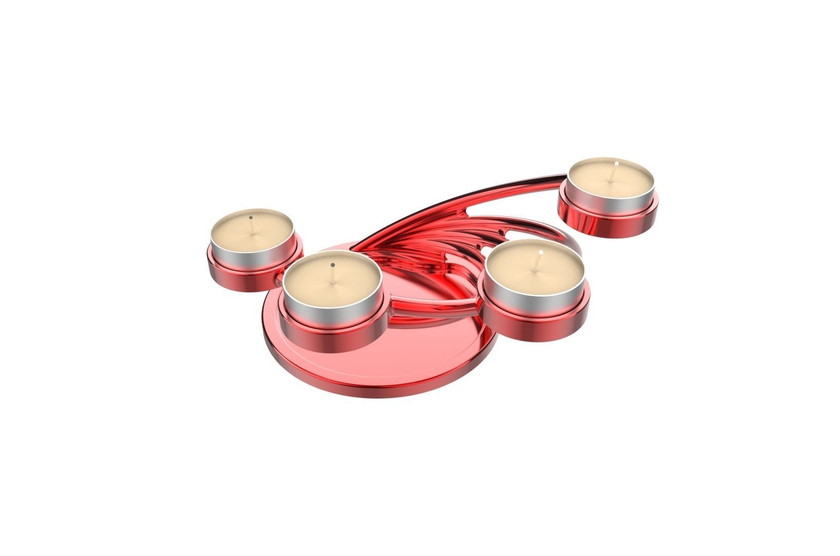 CandleHolder candle holder with four candles 3D print model_10