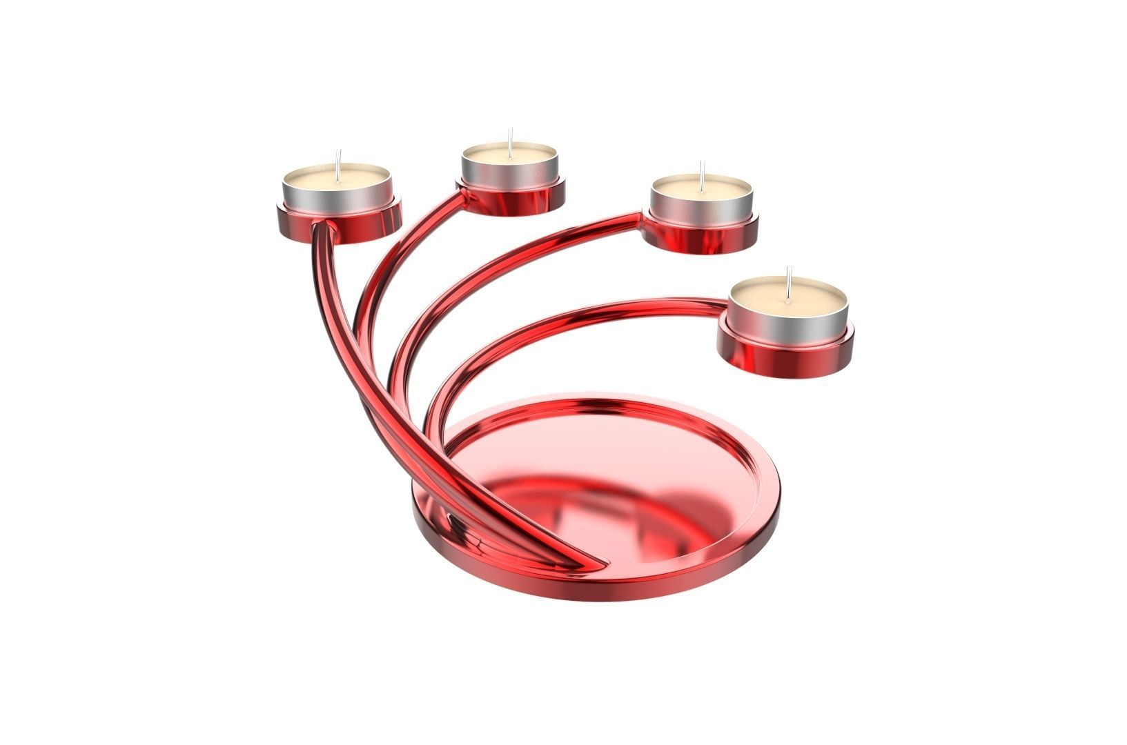 CandleHolder candle holder with four candles 3D print model_20