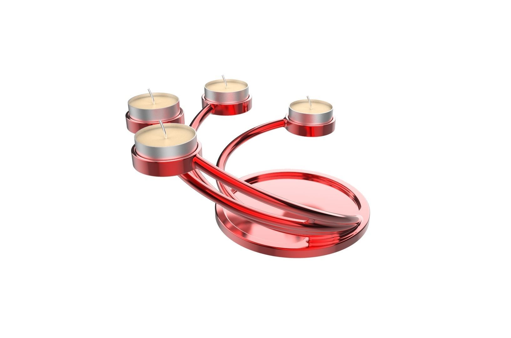 CandleHolder candle holder with four candles 3D print model_15