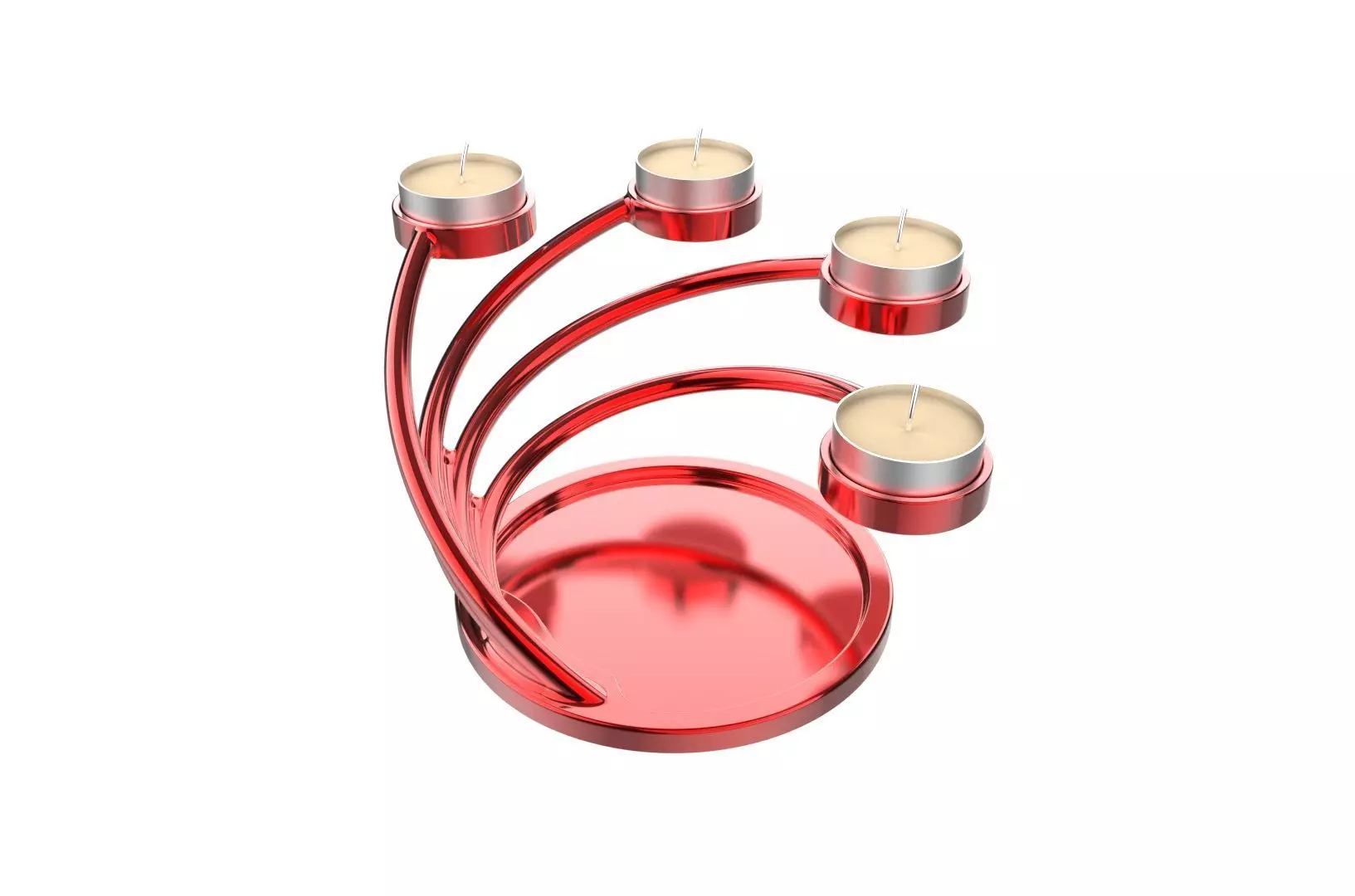 CandleHolder candle holder with four candles 3D print model_0