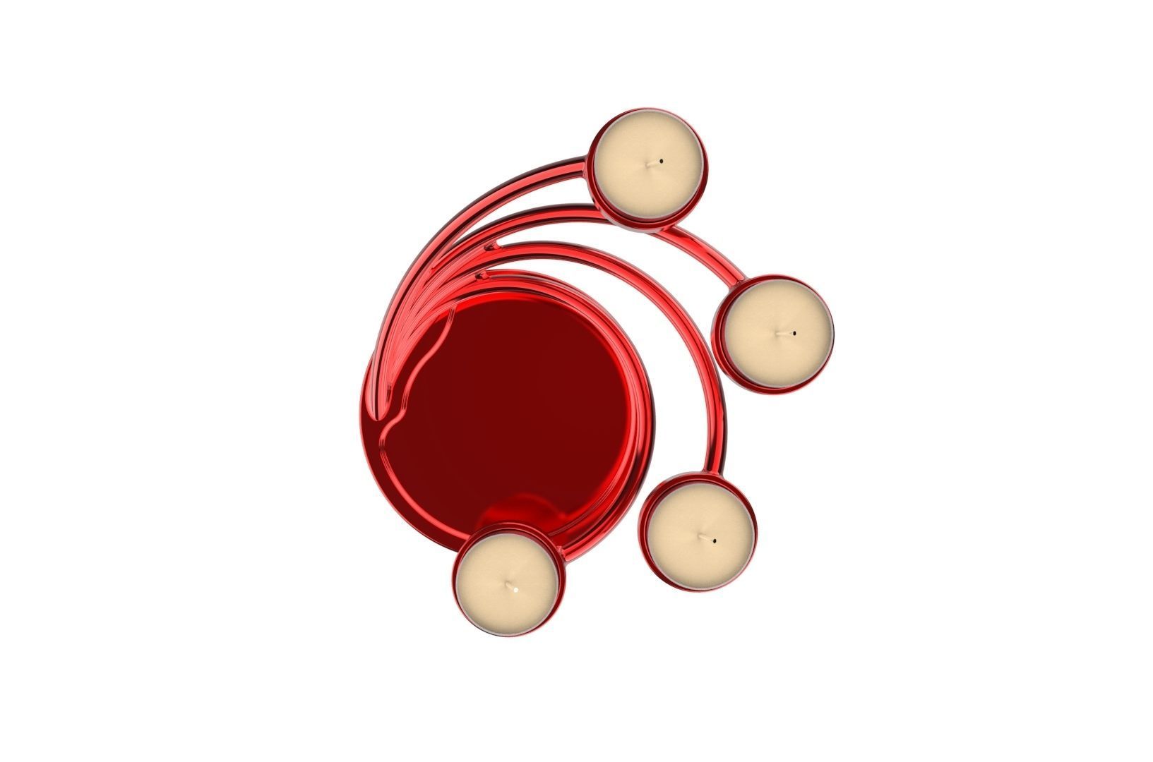 CandleHolder candle holder with four candles 3D print model_29