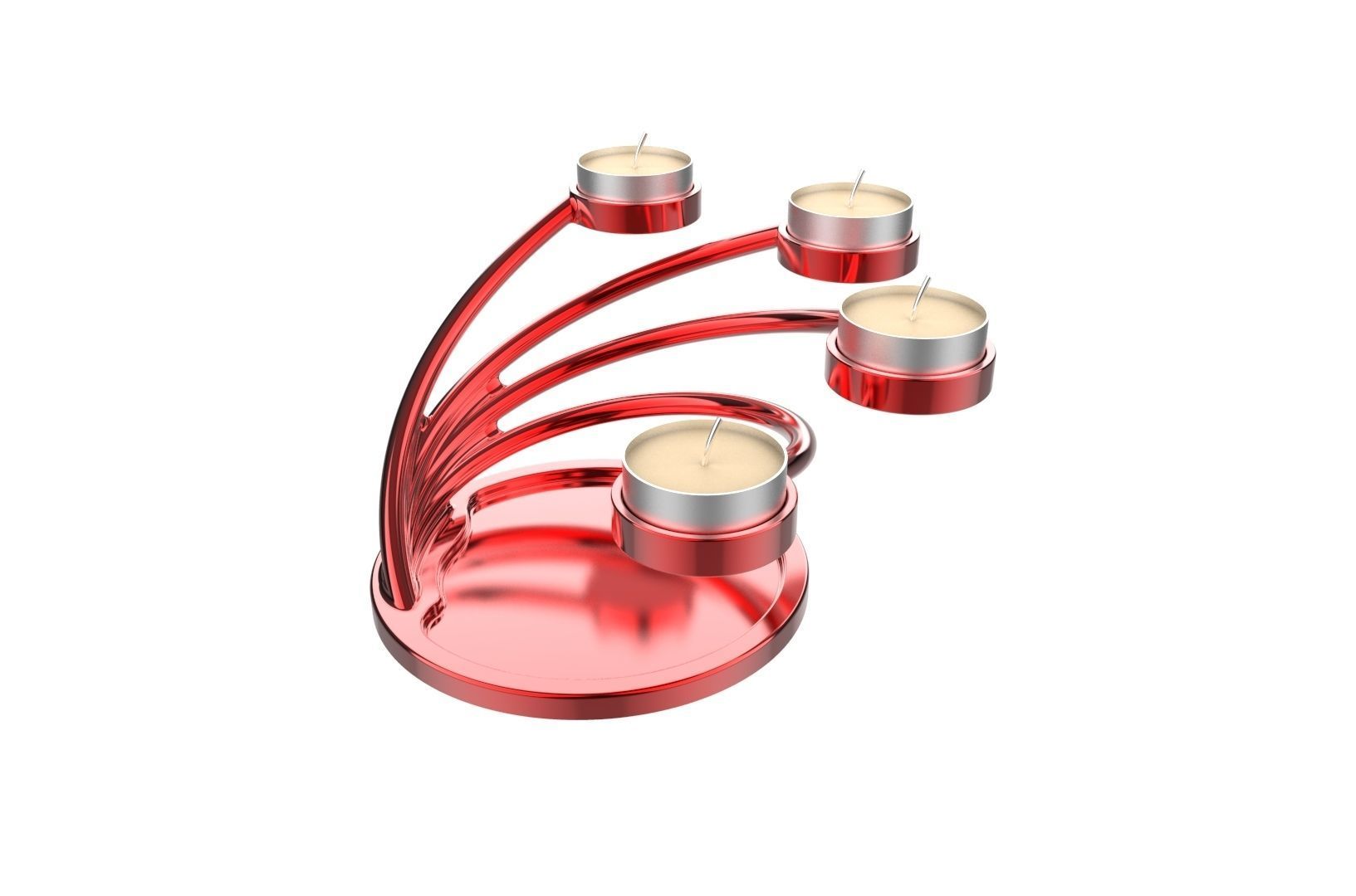 CandleHolder candle holder with four candles 3D print model_22