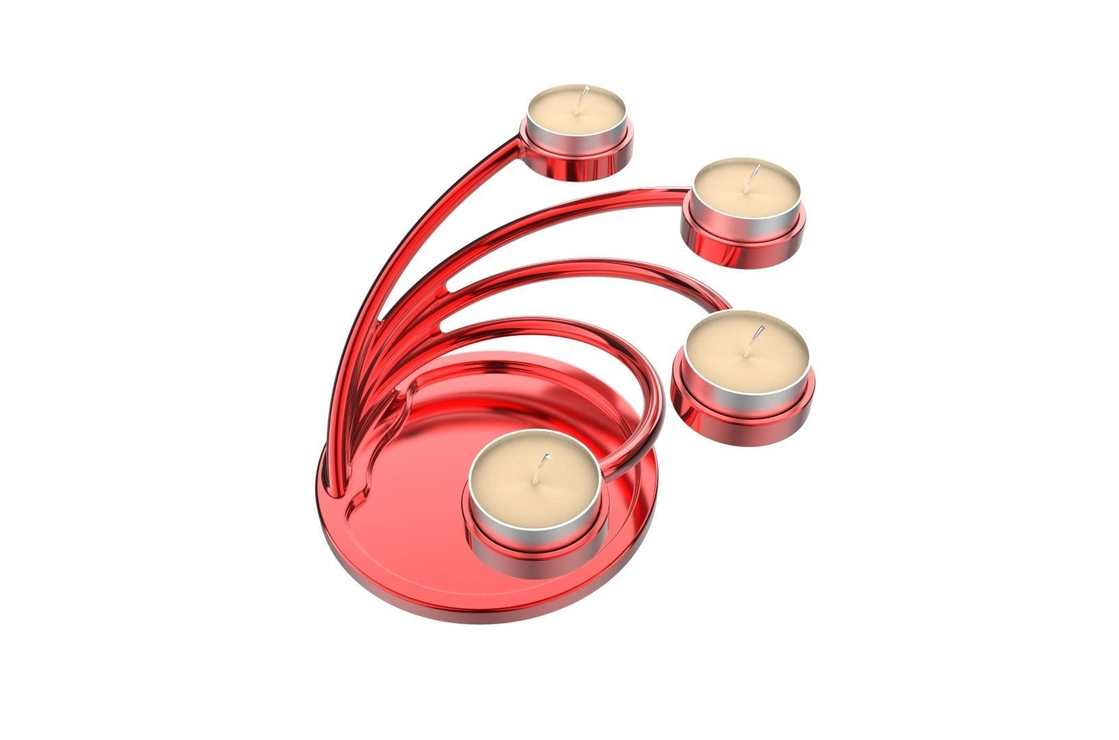 CandleHolder candle holder with four candles 3D print model_23