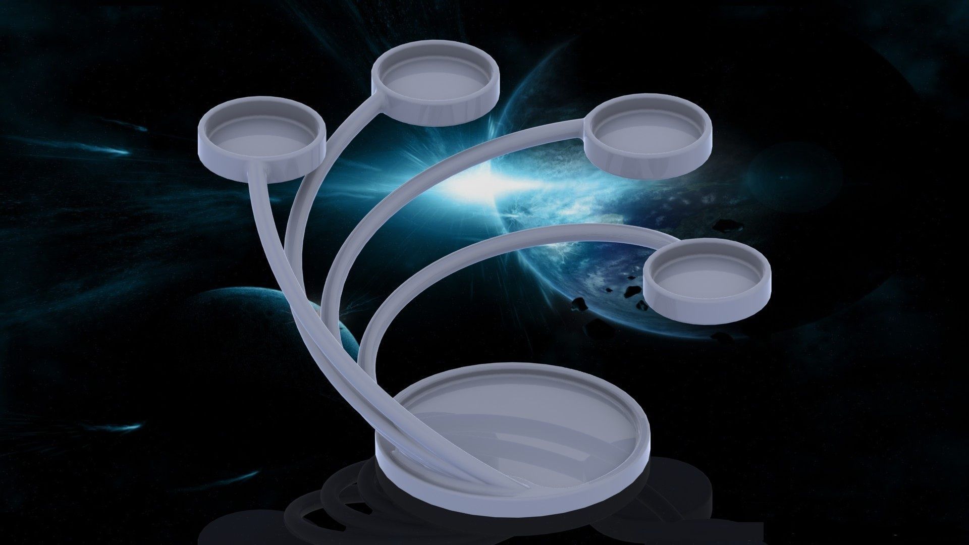 CandleHolder candle holder with four candles 3D print model_33