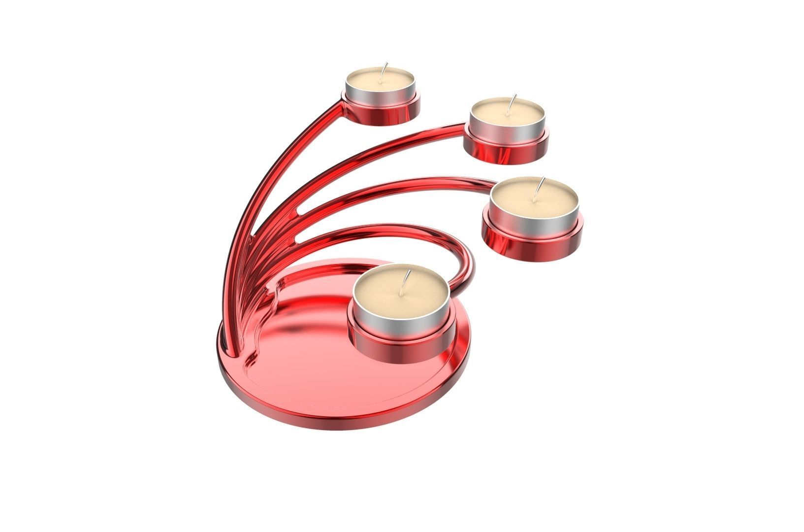 CandleHolder candle holder with four candles 3D print model_2