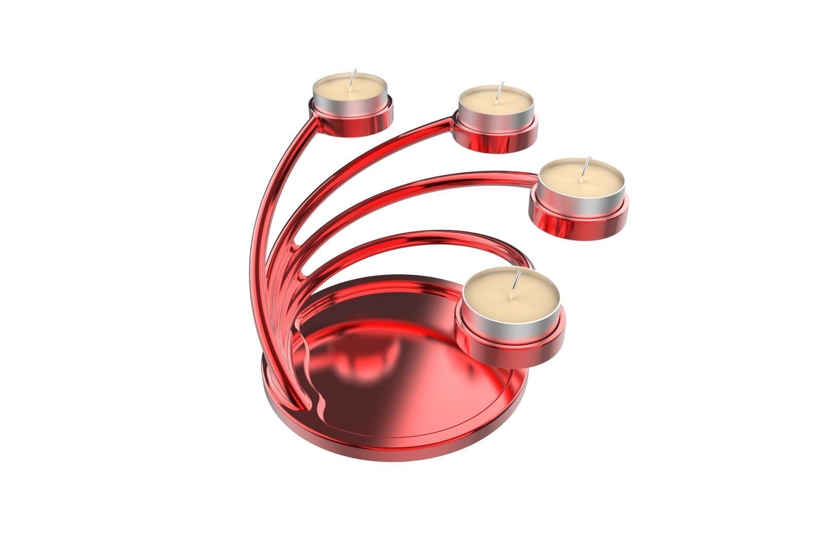 CandleHolder candle holder with four candles 3D print model_31