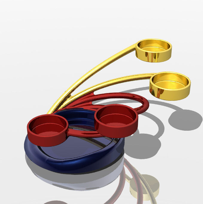 CandleHolder candle holder with four candles 3D print model_36