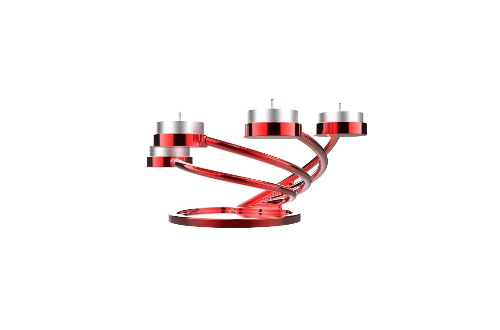 CandleHolder candle holder with four candles 3D print model_28