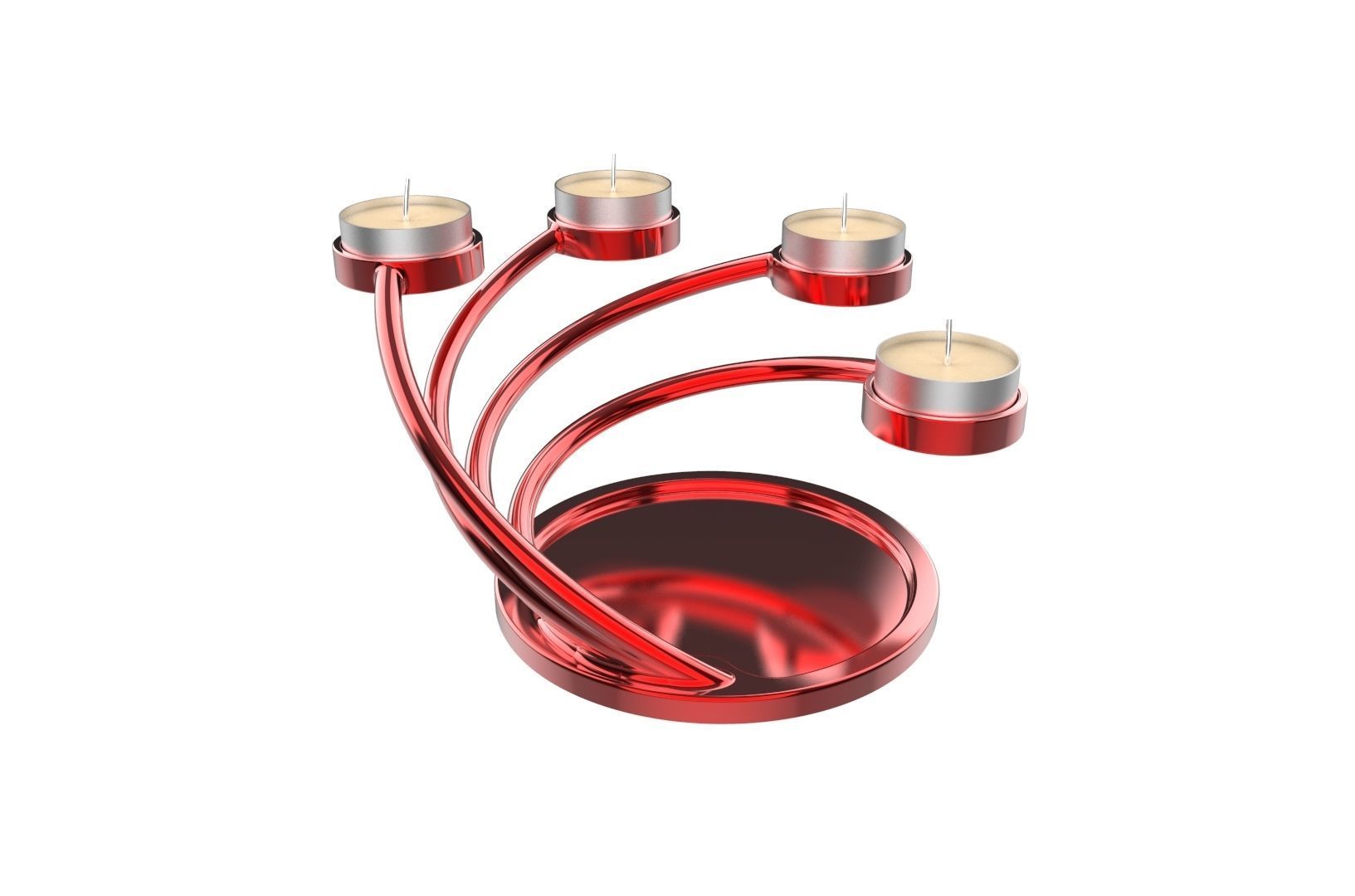 CandleHolder candle holder with four candles 3D print model_19