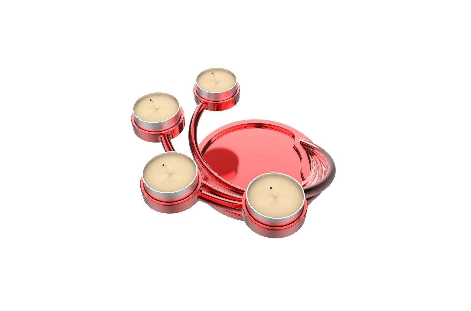 CandleHolder candle holder with four candles 3D print model_13