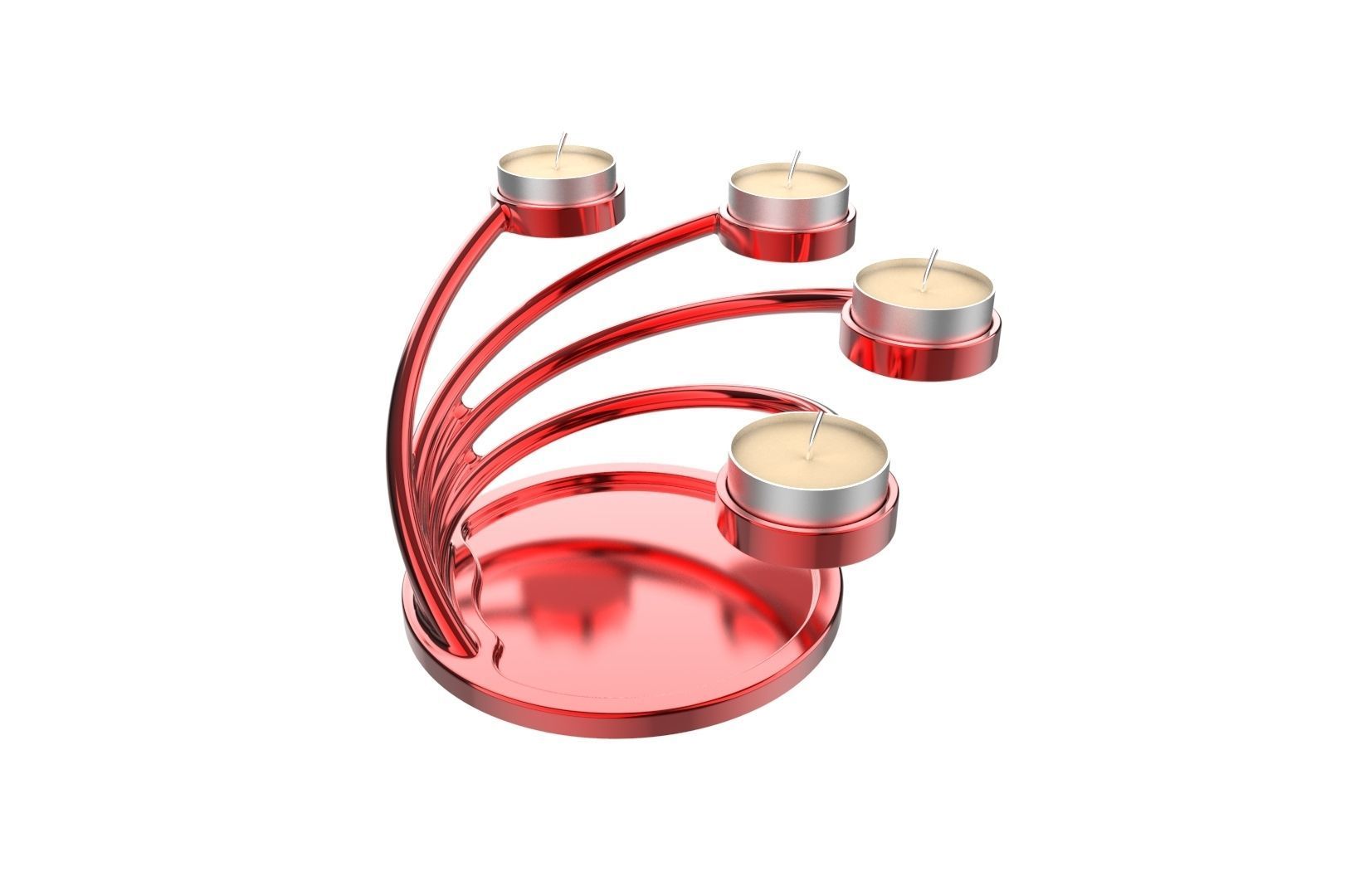 CandleHolder candle holder with four candles 3D print model_21