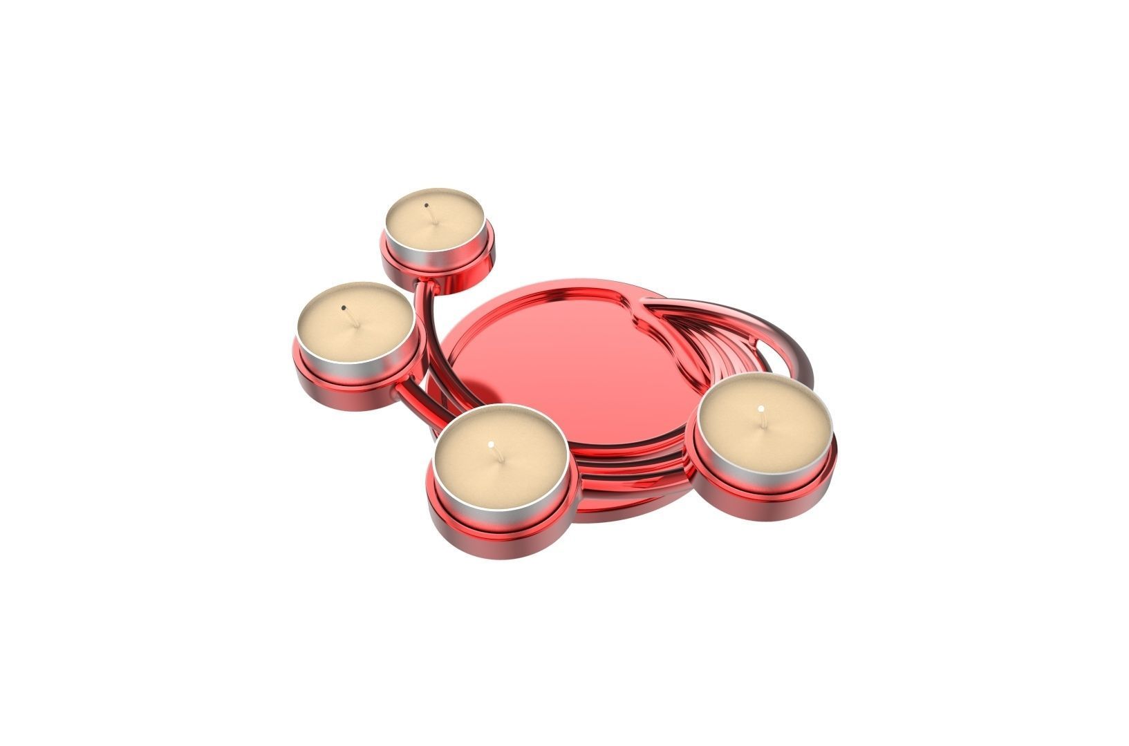 CandleHolder candle holder with four candles 3D print model_12