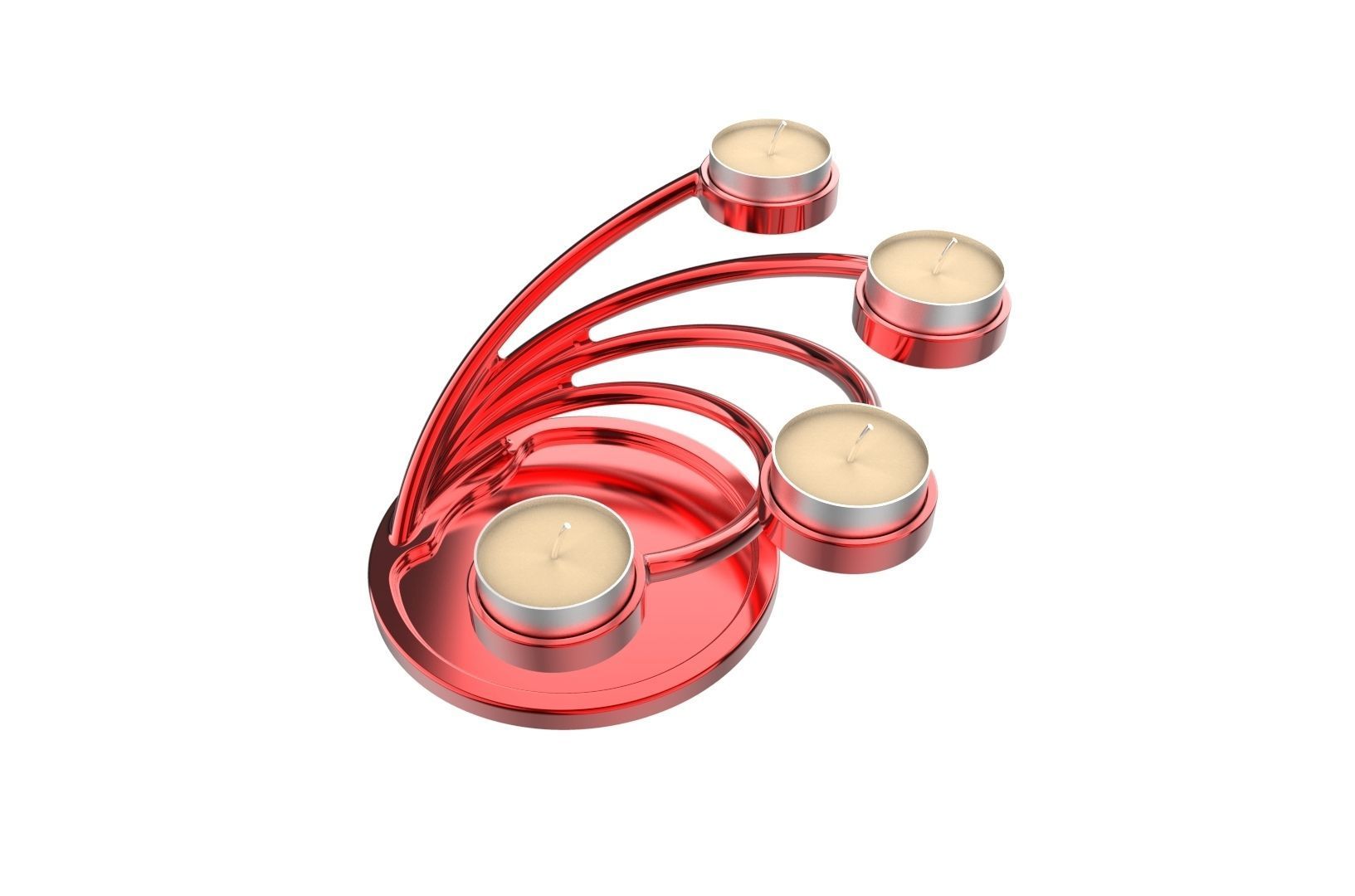 CandleHolder candle holder with four candles 3D print model_24