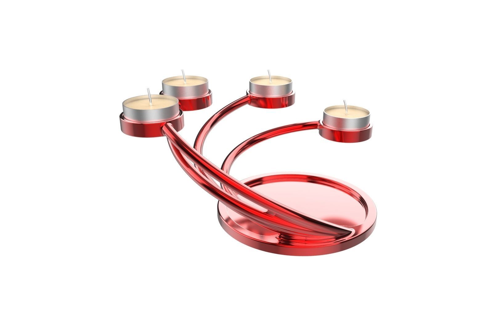 CandleHolder candle holder with four candles 3D print model_17