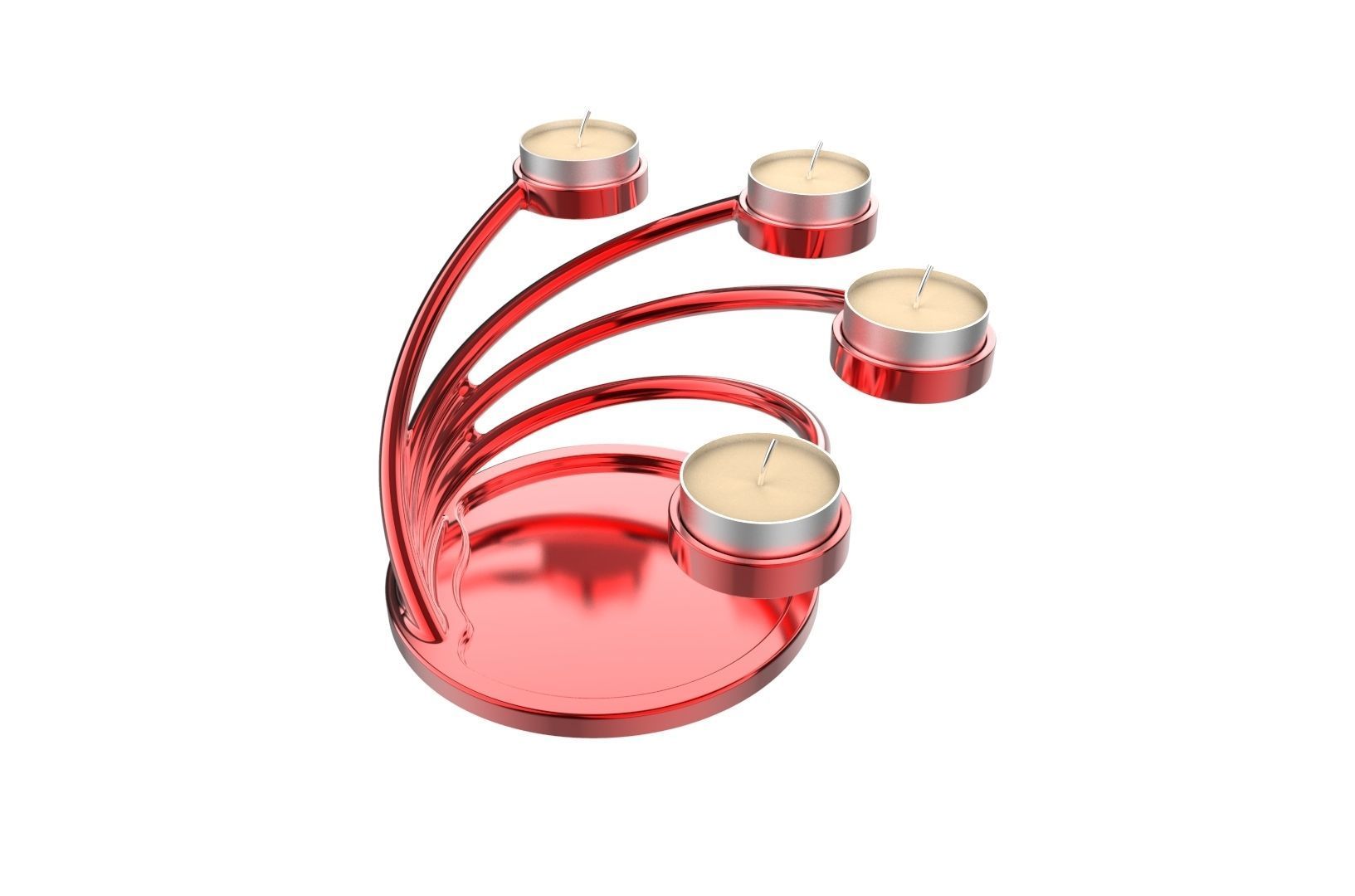 CandleHolder candle holder with four candles 3D print model_1
