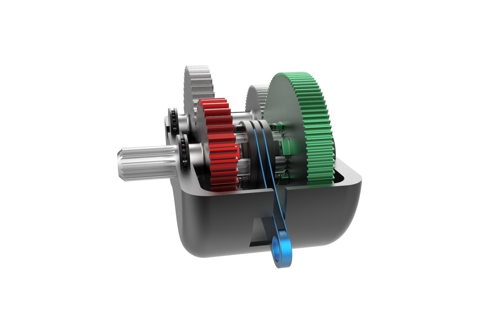 2-speed gearbox 3D print model_5