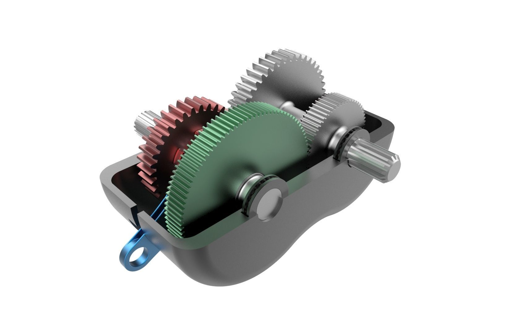 2-speed gearbox 3D print model_9