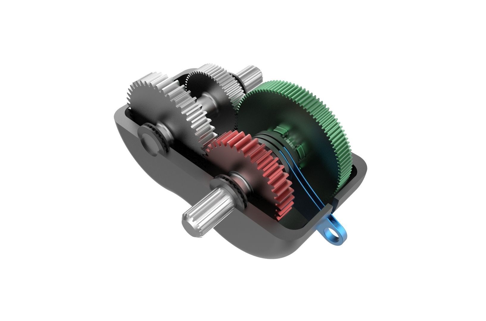 2-speed gearbox 3D print model_1