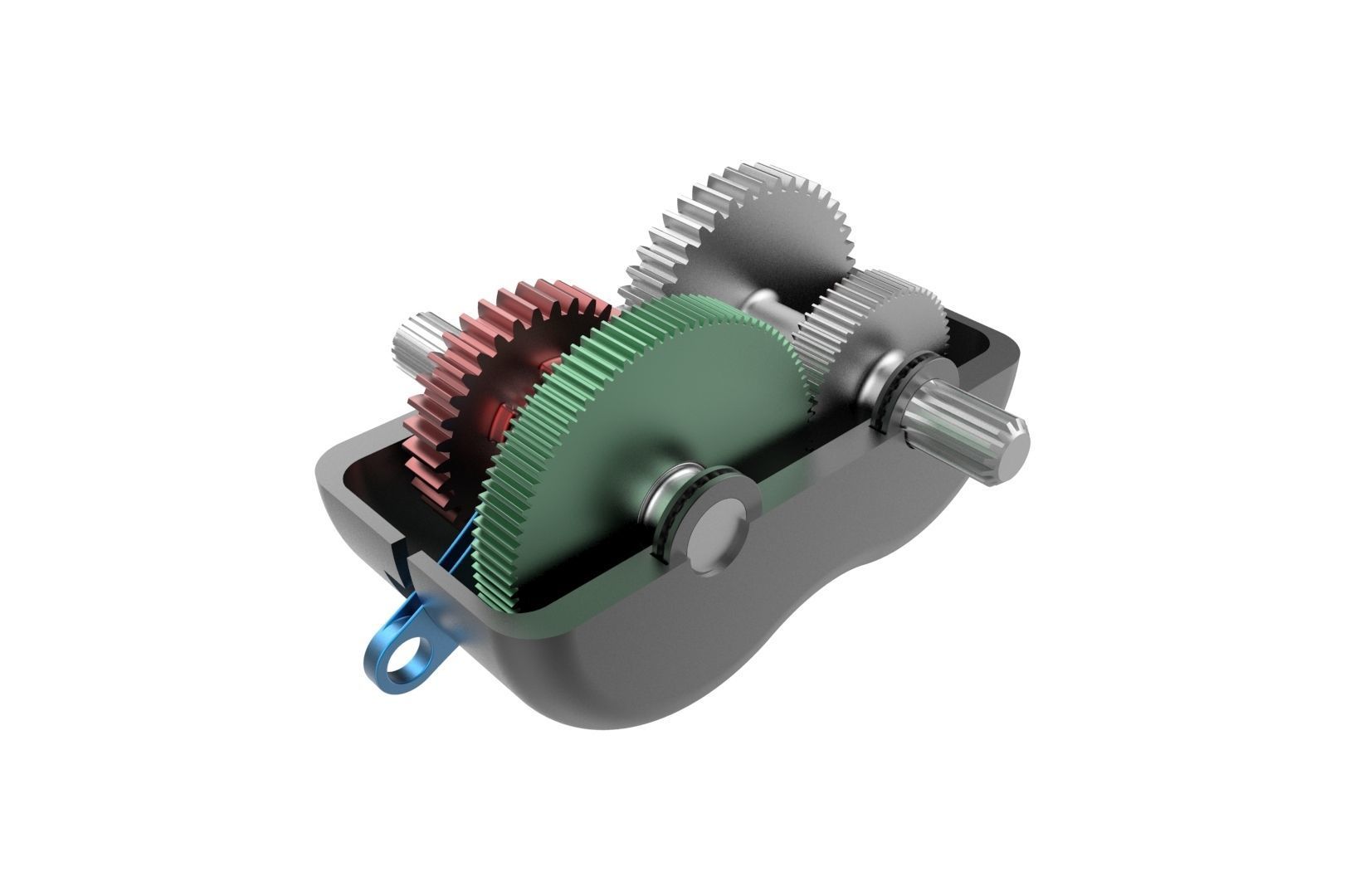 2-speed gearbox 3D print model_10