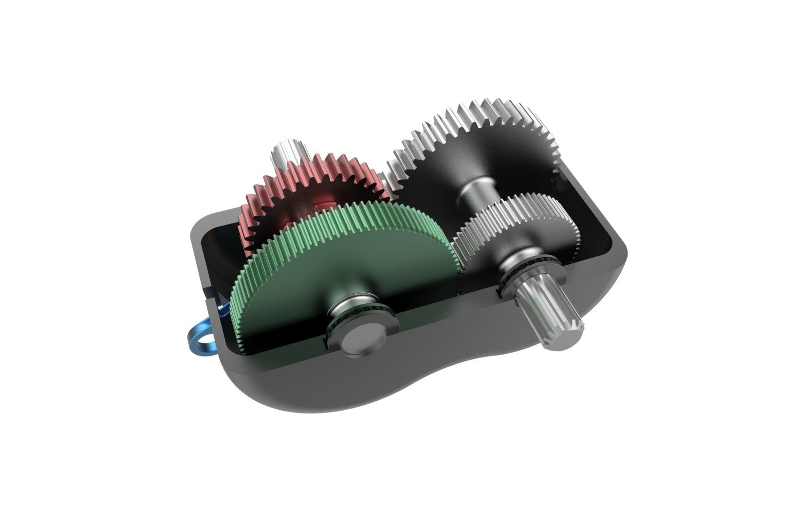 2-speed gearbox 3D print model_14