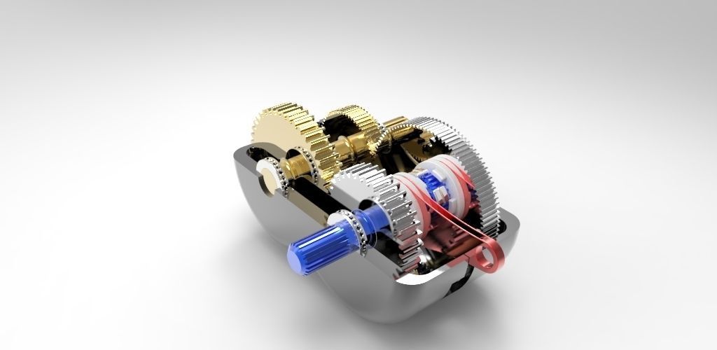 2-speed gearbox 3D print model_38