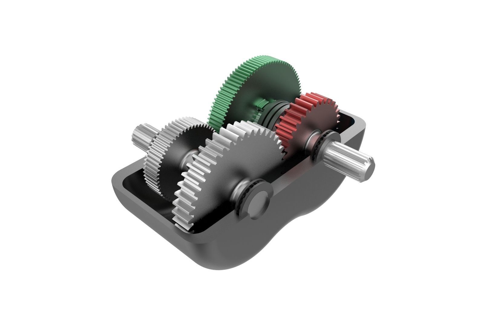 2-speed gearbox 3D print model_26
