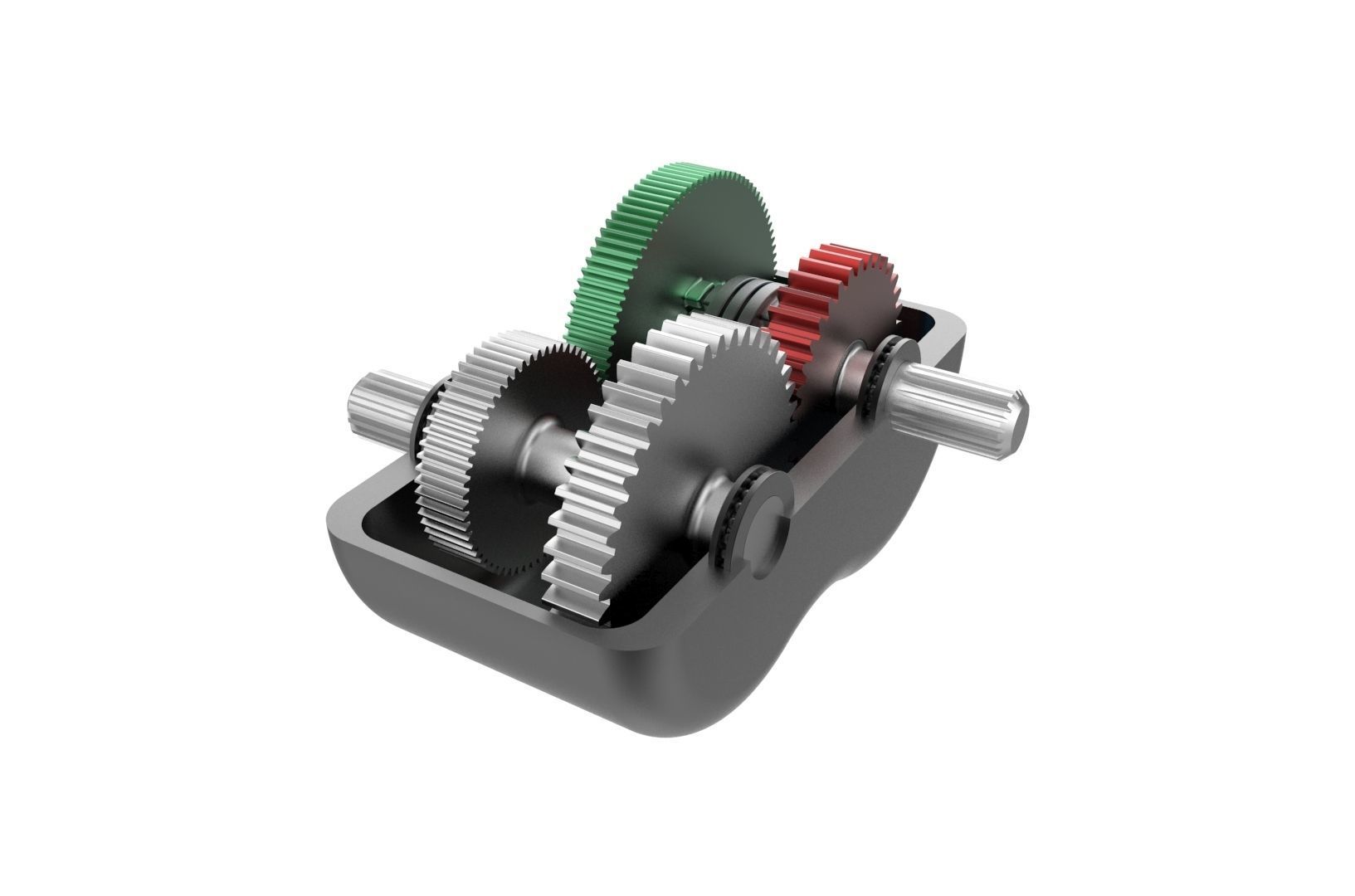 2-speed gearbox 3D print model_25