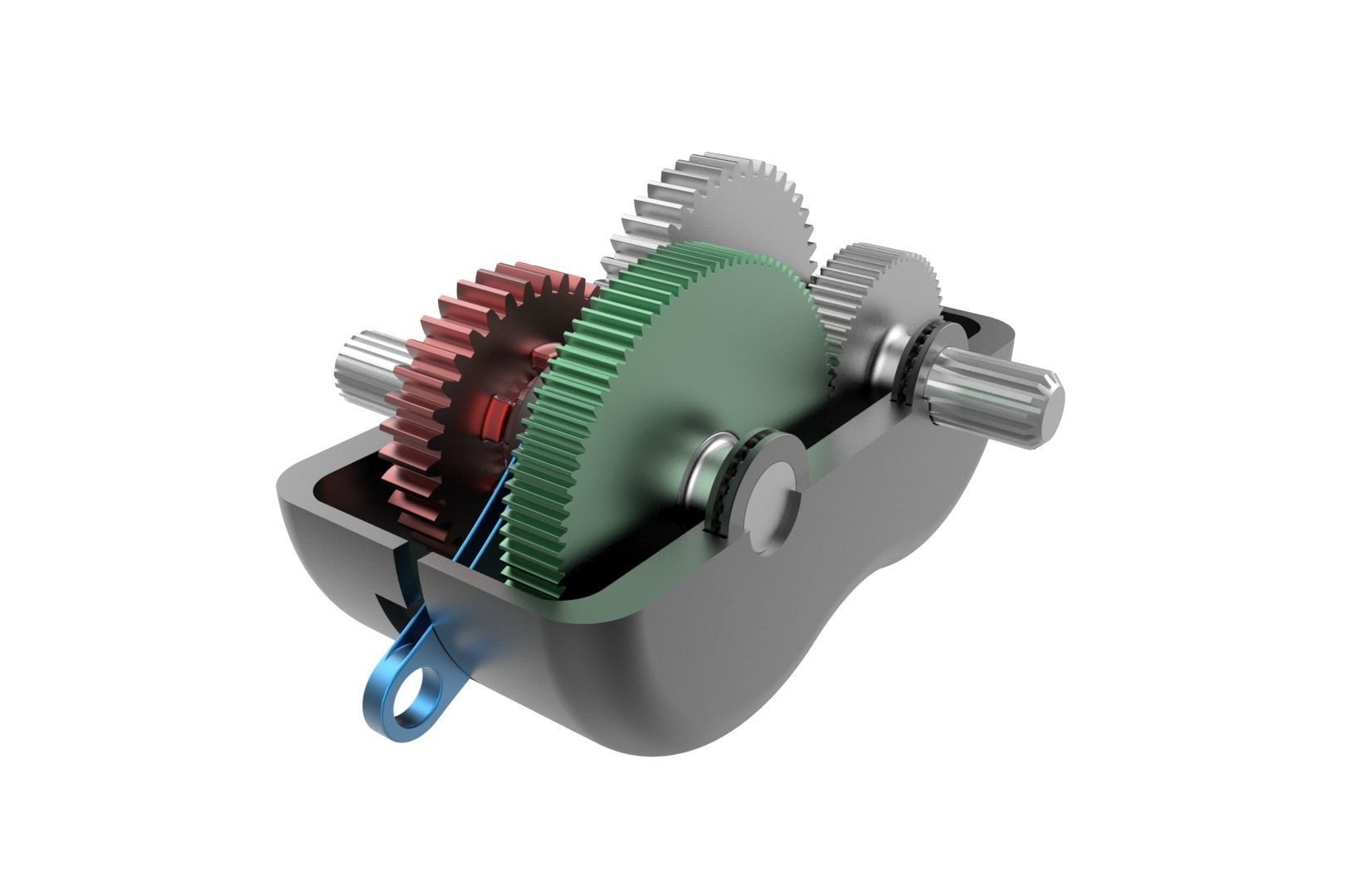 2-speed gearbox 3D print model_8