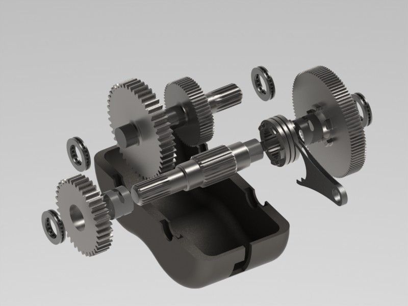 2-speed gearbox 3D print model_37