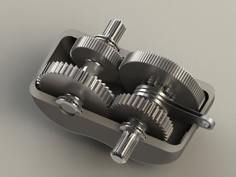 2-speed gearbox 3D print model_35