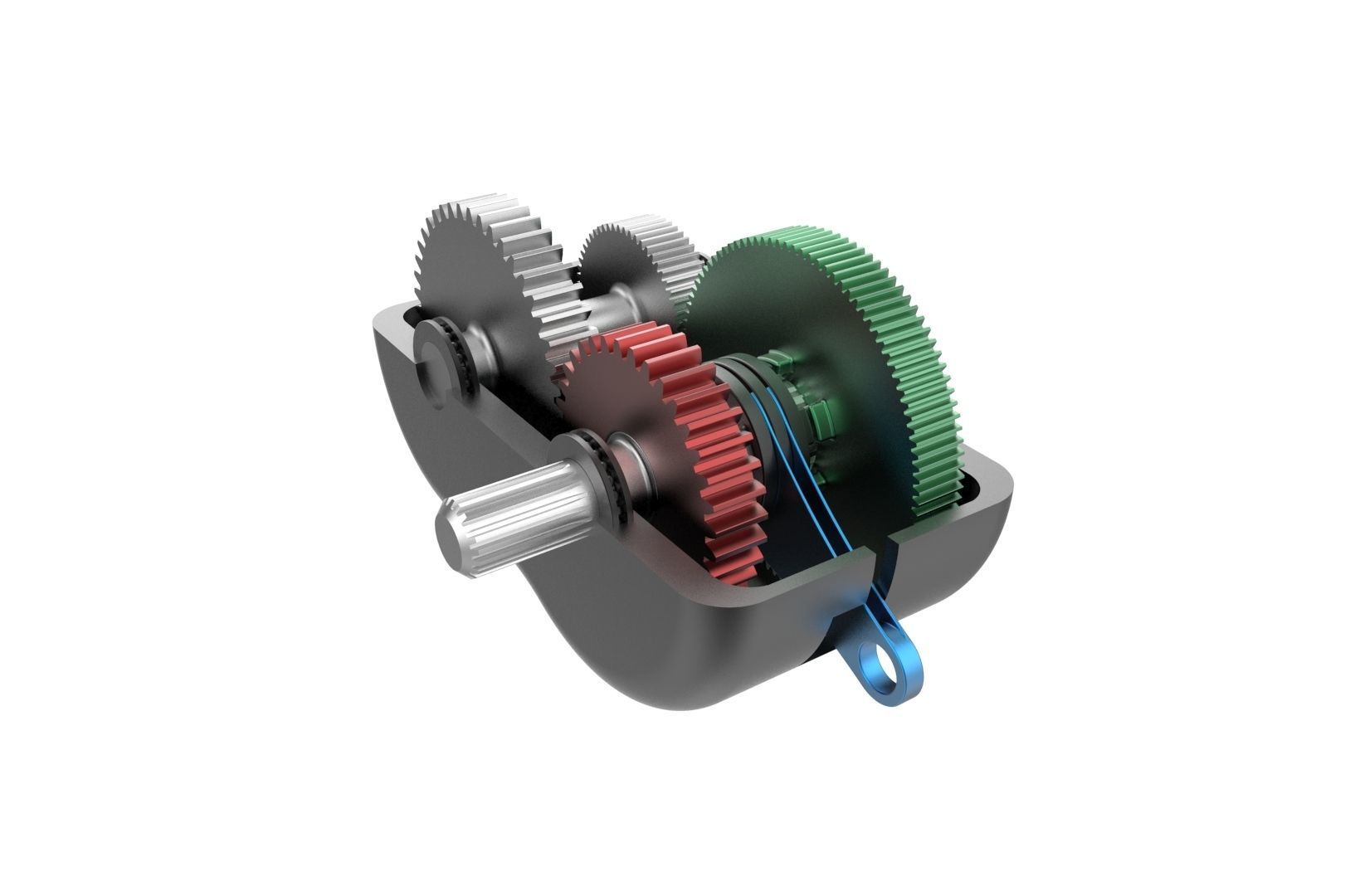 2-speed gearbox 3D print model_3