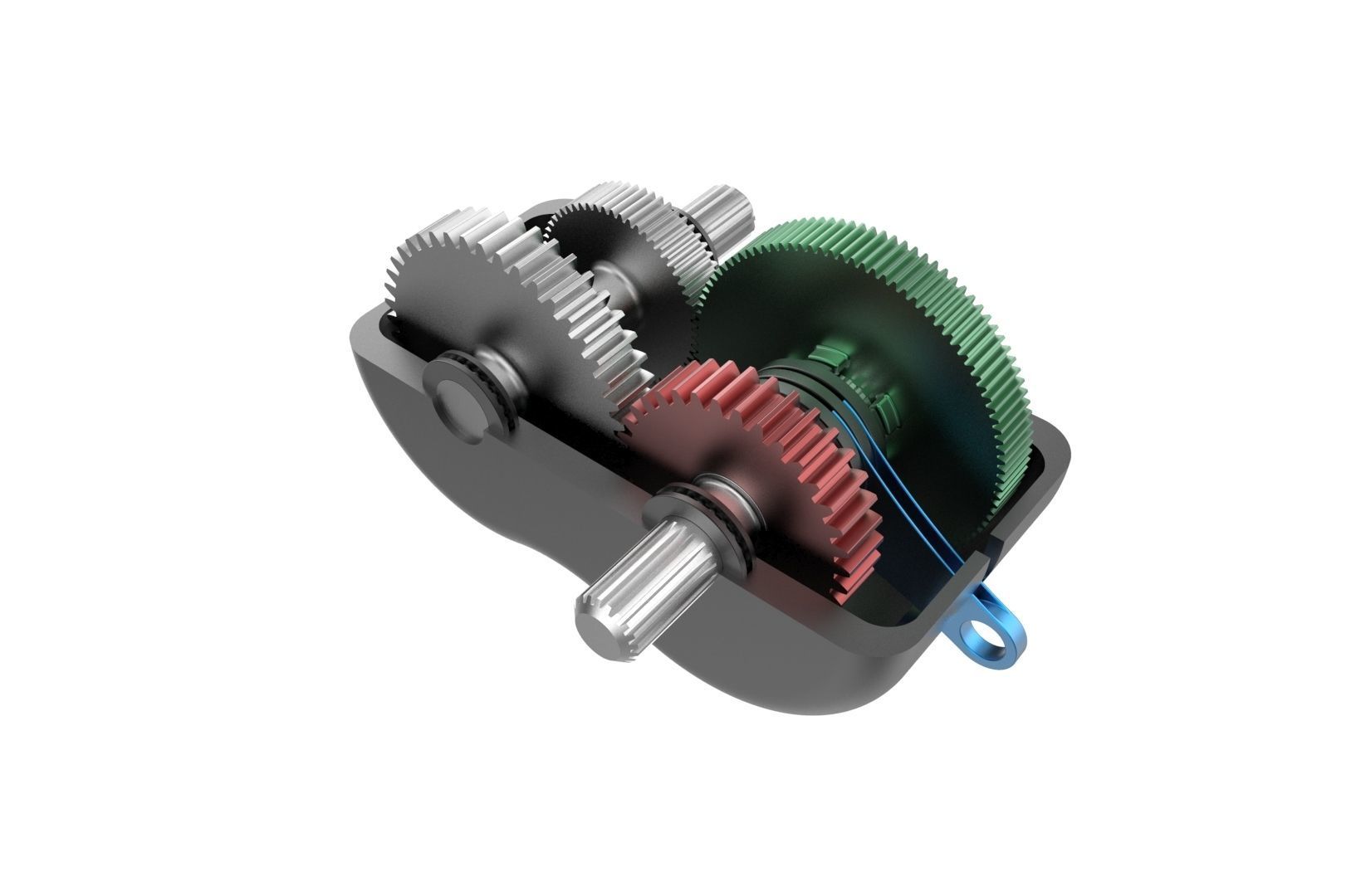 2-speed gearbox 3D print model_30