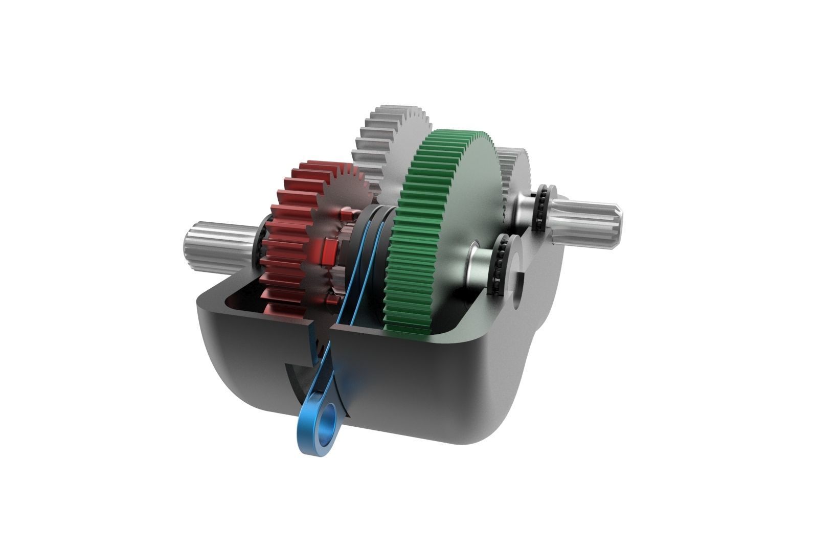 2-speed gearbox 3D print model_7