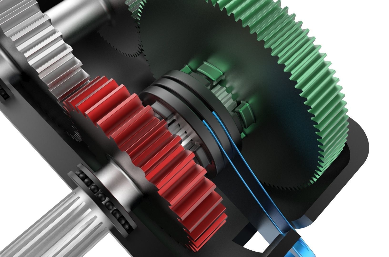 2-speed gearbox 3D print model_32