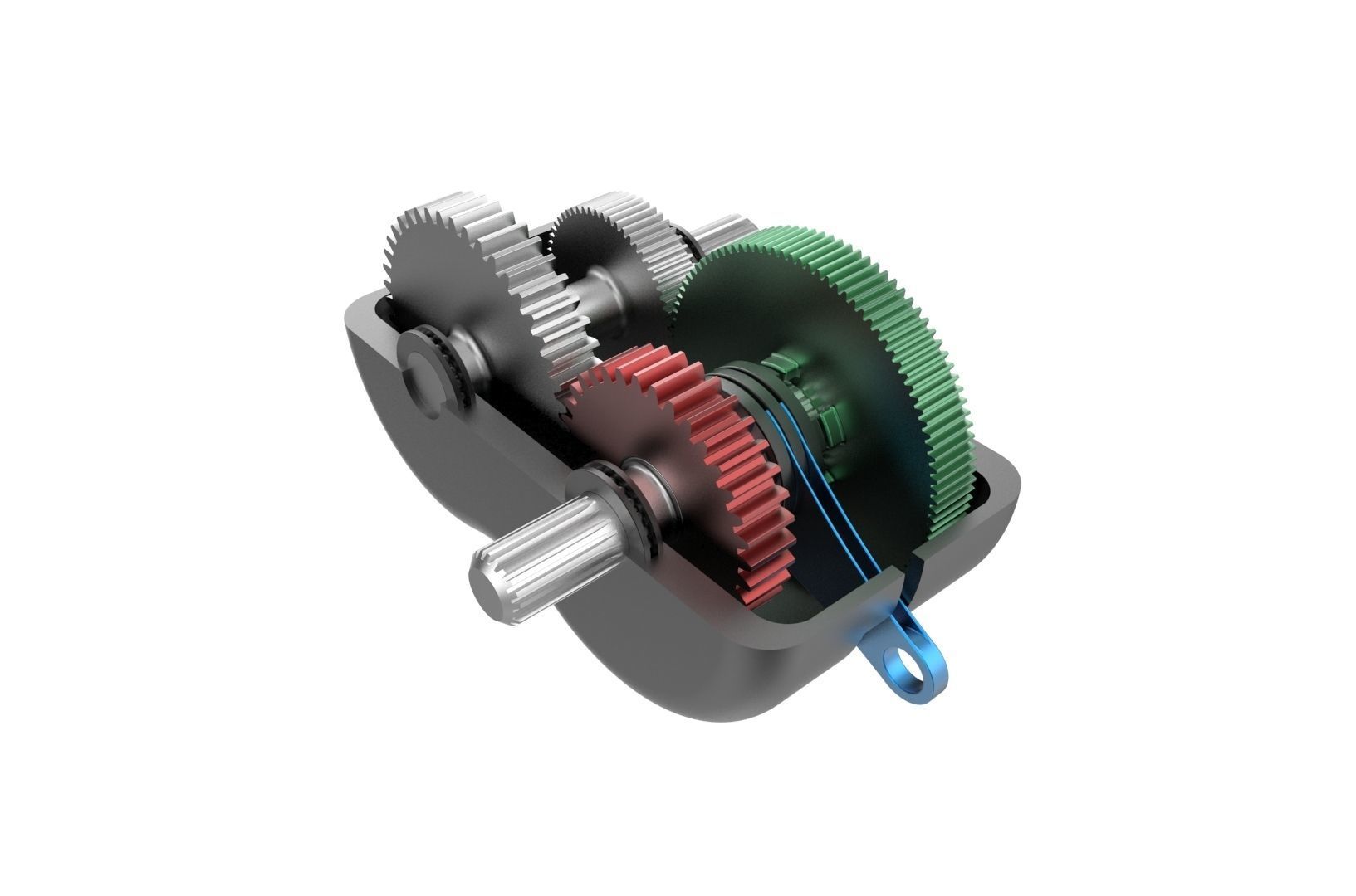2-speed gearbox 3D print model_2